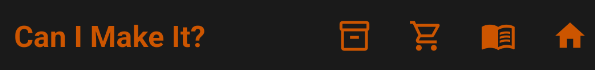My Bar, Shopping List, Library, and Home icons