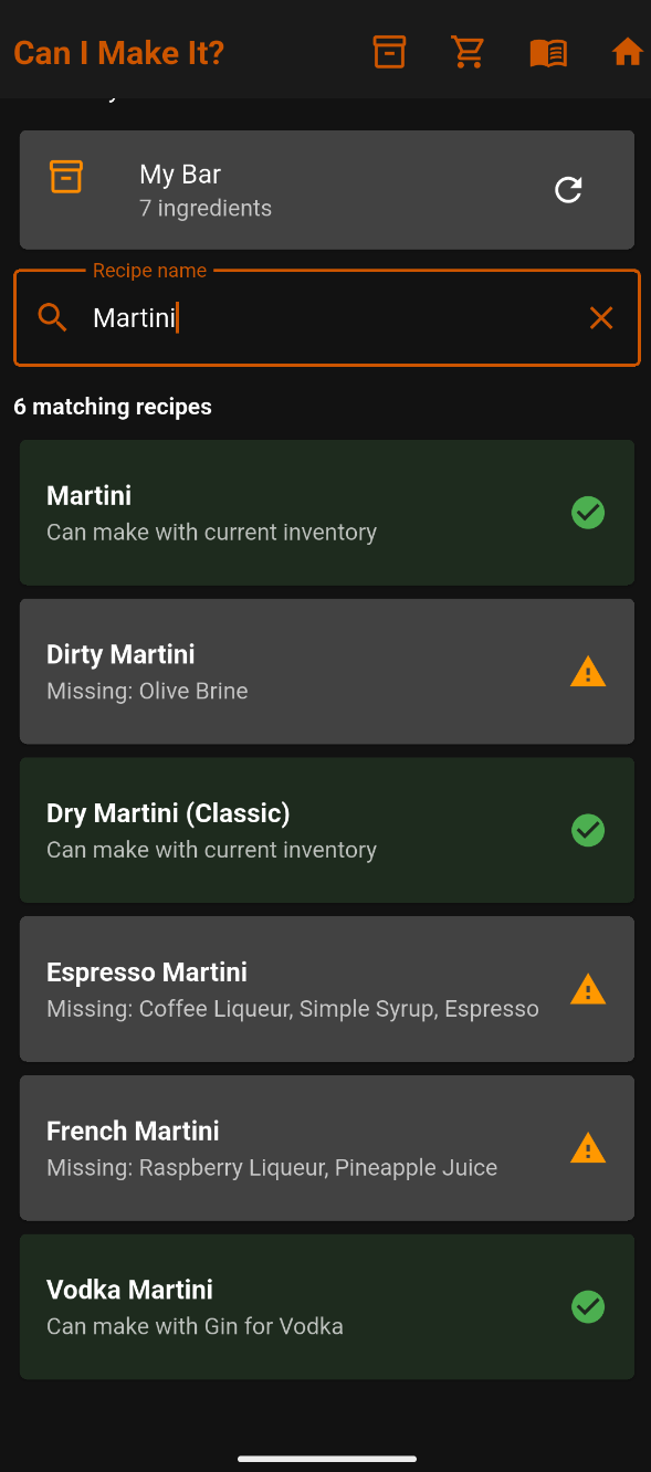 Find matches and alternatives