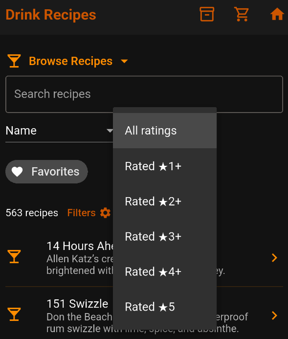 Filter by your ratings