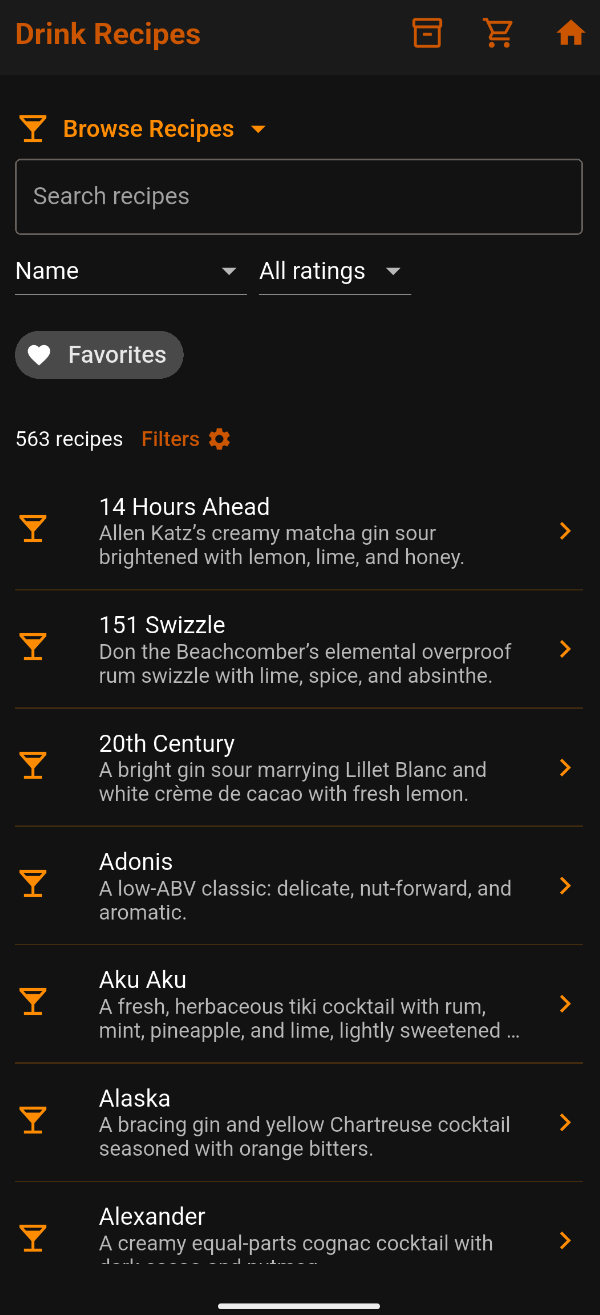 Browse drink recipes