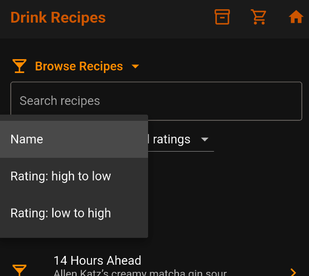 Choose a sort order