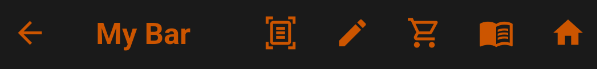 Back, scan, rename, Shopping List, Library, and Home icons