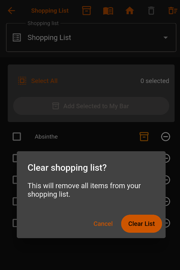 Clear a list when needed